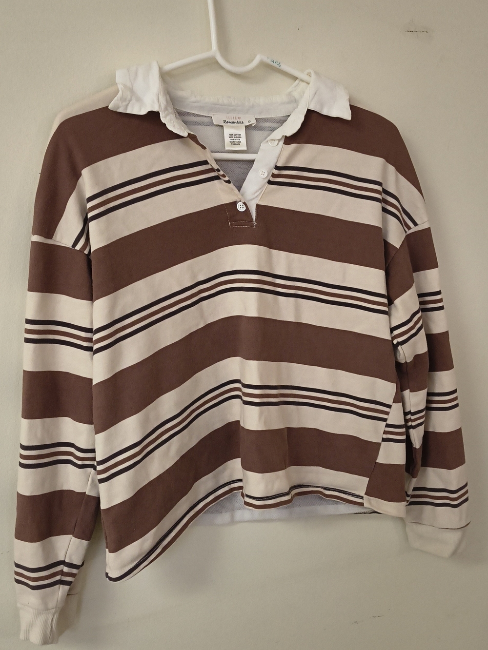 URBAN Romantics Brown and Cream Striped Crop Top